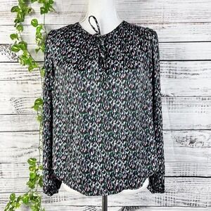 Banana Republic Blouse Top size Small Blue Pink Green Lagenlook Peasant Modest